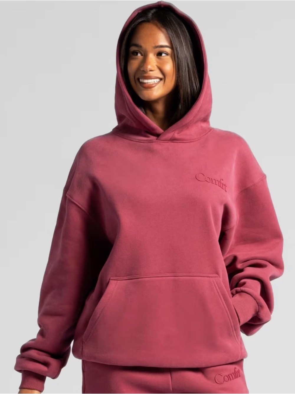 New in bag Comfrt Minimalist hoodie in Berry